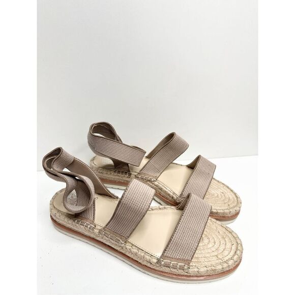 Vince Camuto Espadrille Sandals Womens Tan Size 10 Kolindia Elastic Ankle Strap - Picture 2 of 10